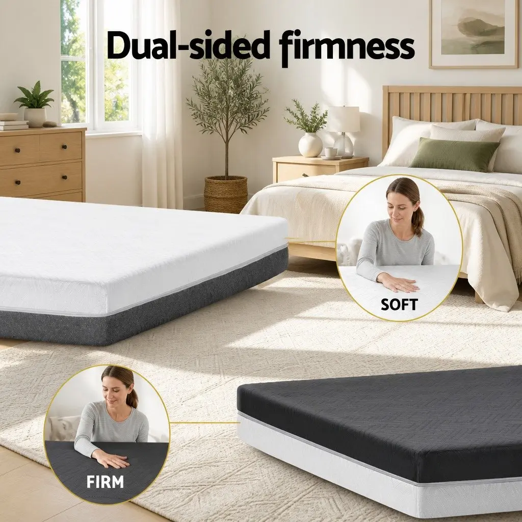 Cool Gel Memory Foam Mattress King Bed 15cm Dual Firmness