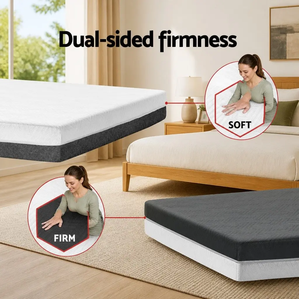 Cool Gel Memory Foam Mattress King Bed 15cm Dual Firmness