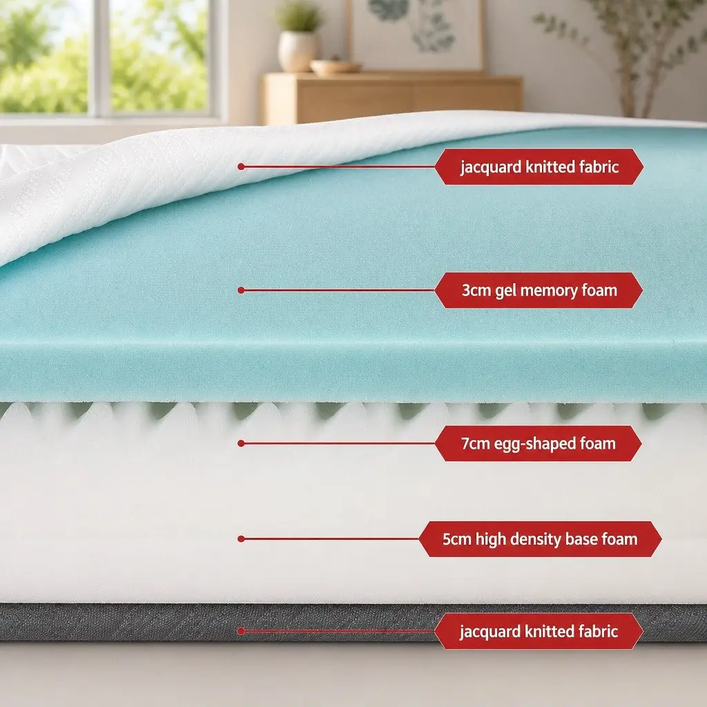 Cool Gel Memory Foam Mattress King Bed 15cm Dual Firmness