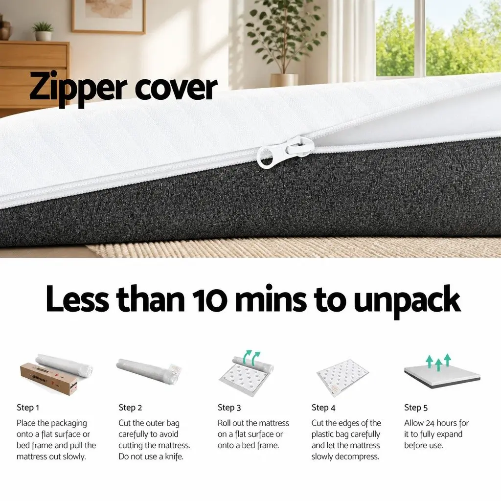 Cool Gel Memory Foam Mattress King Bed 15cm Dual Firmness