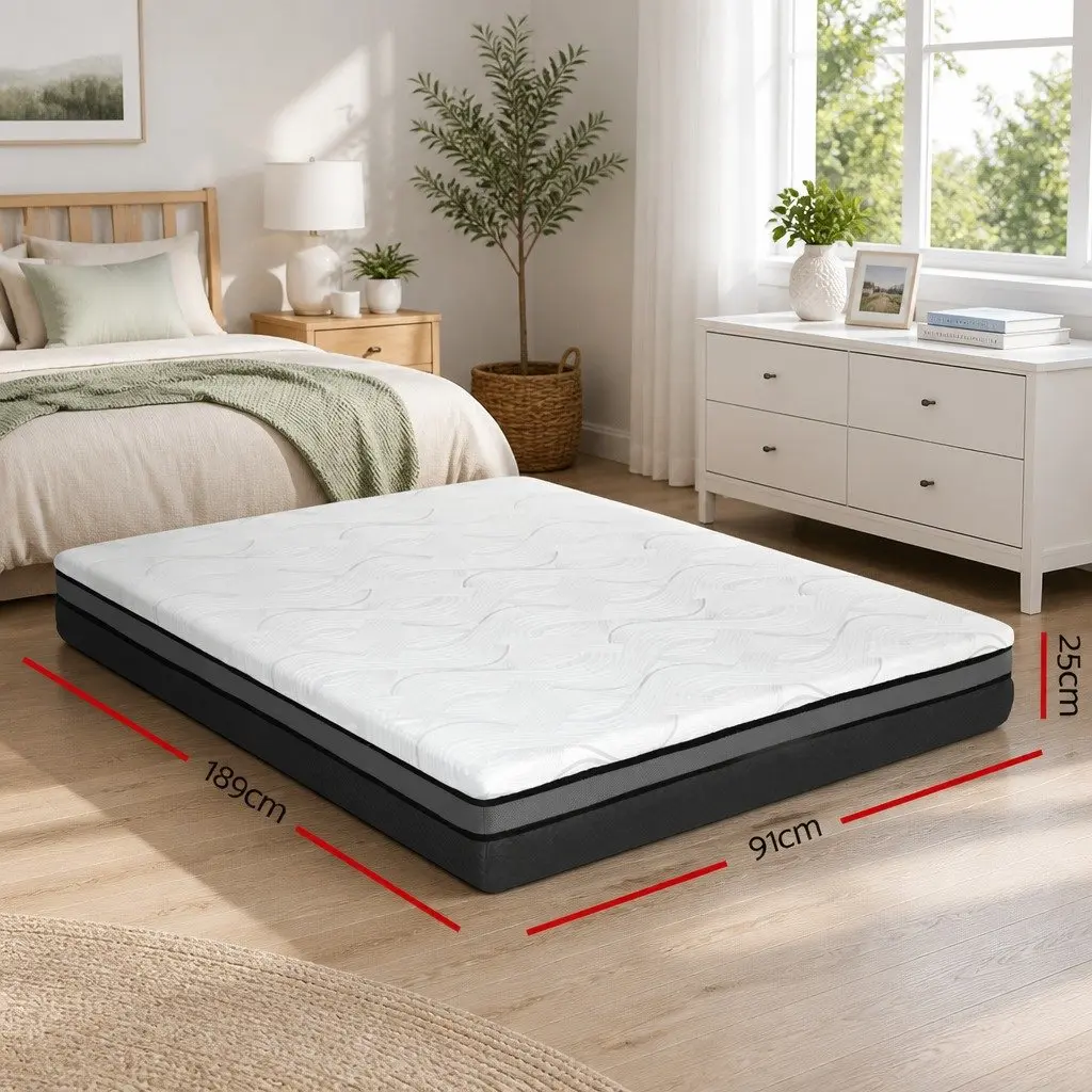 Single Bed Memory Foam Mattress with Cool Gel 25cm
