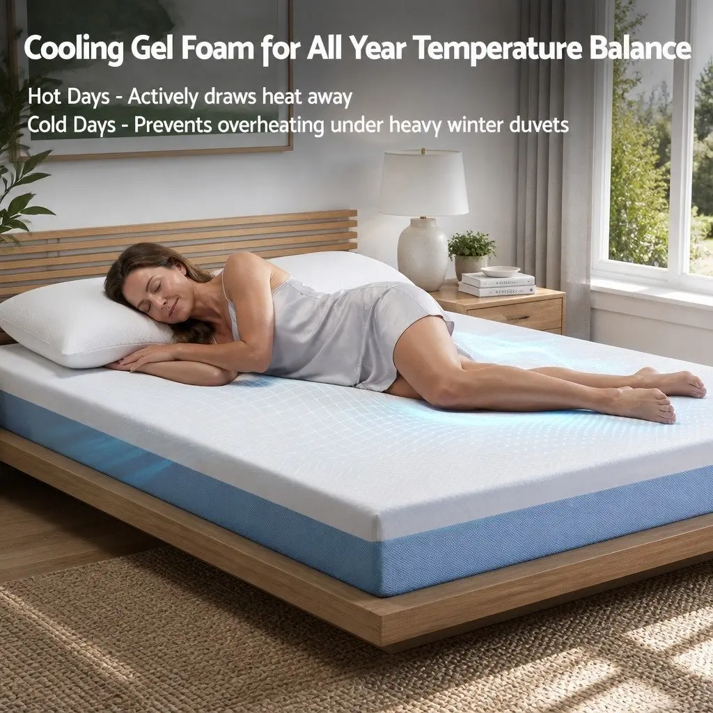 Double Memory Foam Mattress 22cm Cooling Gel Medium Firm