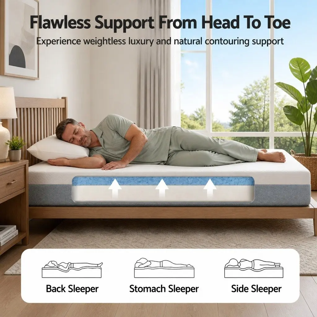 Double Memory Foam Mattress 22cm Cooling Gel Medium Firm