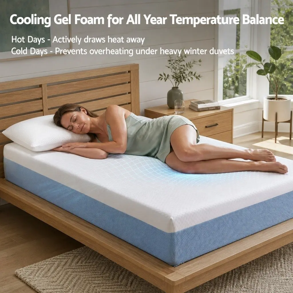 Cooling Gel Memory Foam Mattress Single 22cm