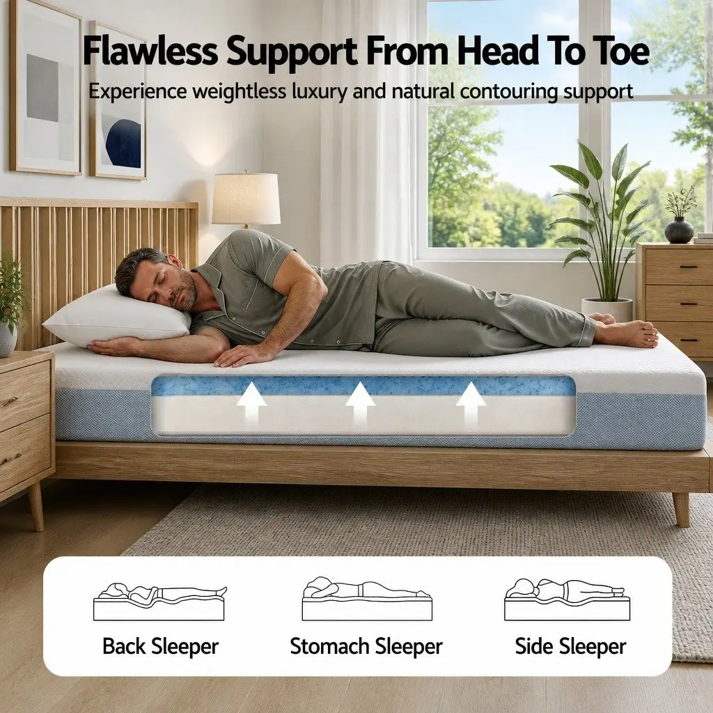 Cooling Gel Memory Foam Mattress Single 22cm