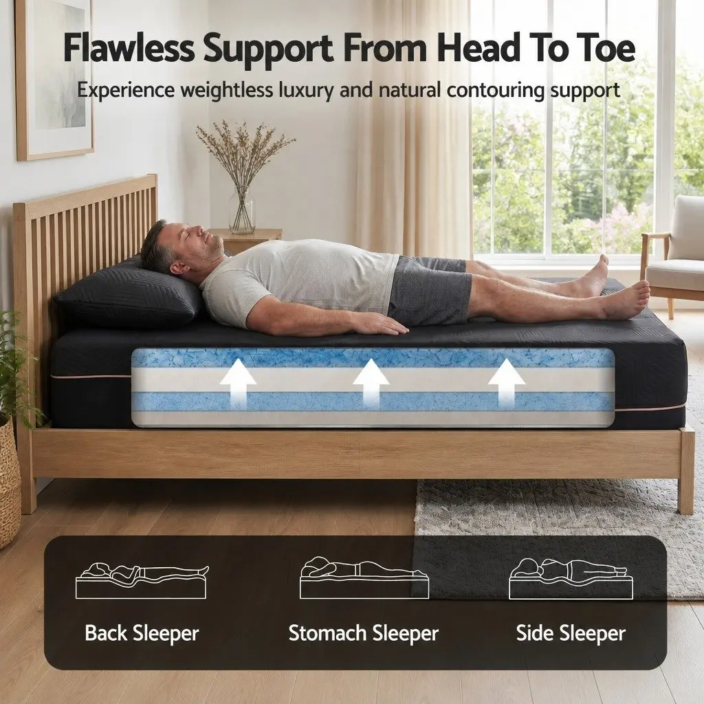 Cooling Memory Foam Mattress King Single 30cm Medium Firm