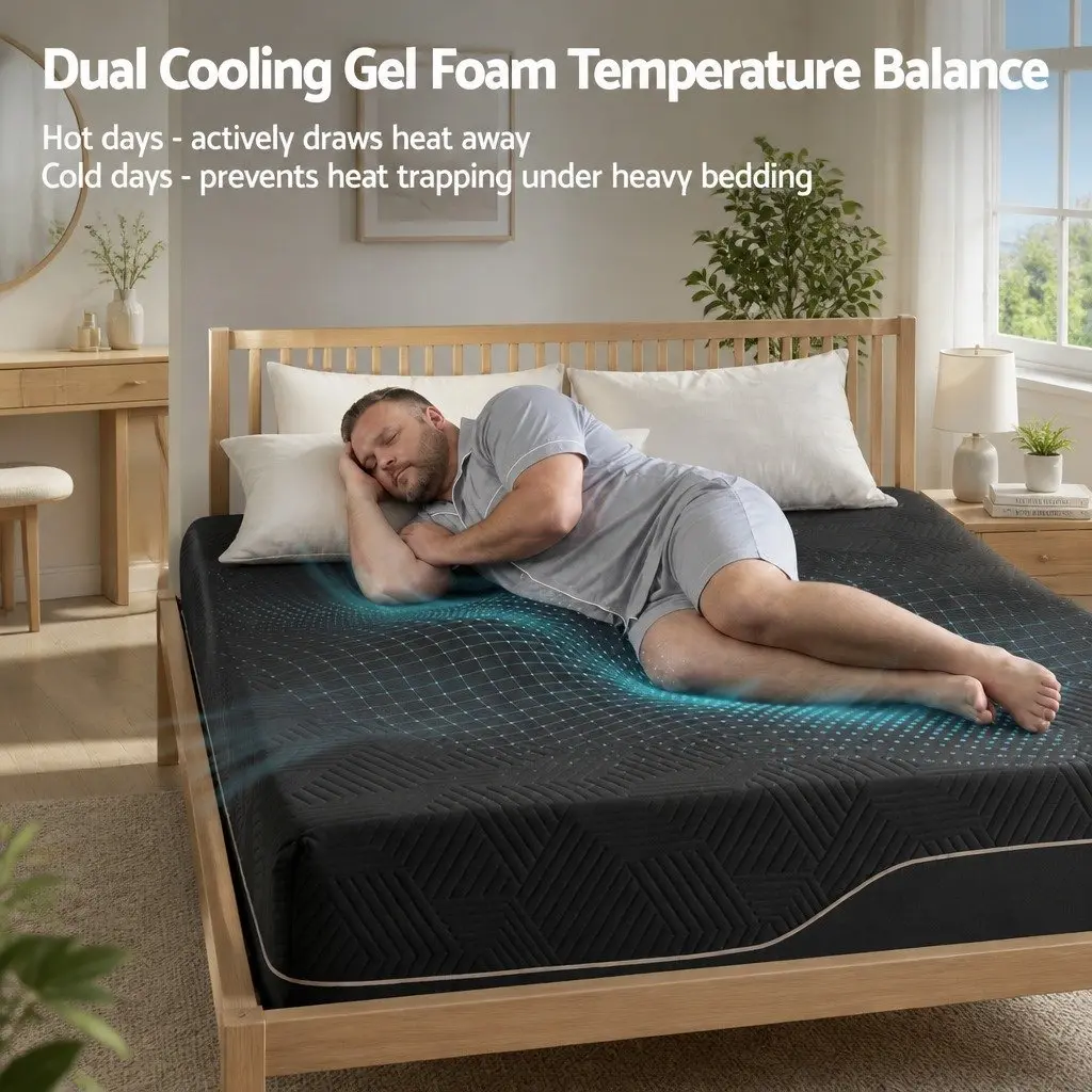 Double Cooling Memory Foam Mattress 30cm Comfort Bed