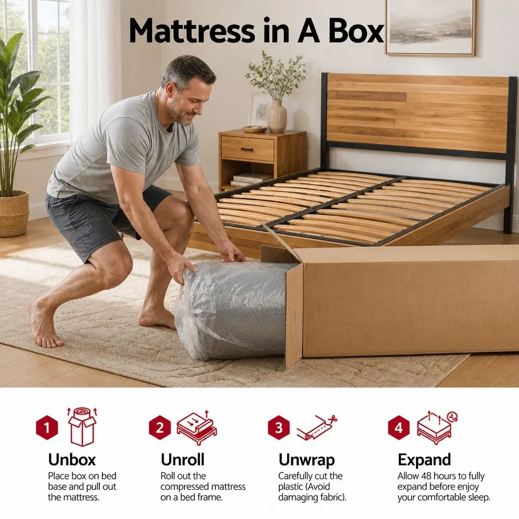 Single Memory Foam Mattress 30cm Gel Cooling Medium Firm Support Non-Slip Base