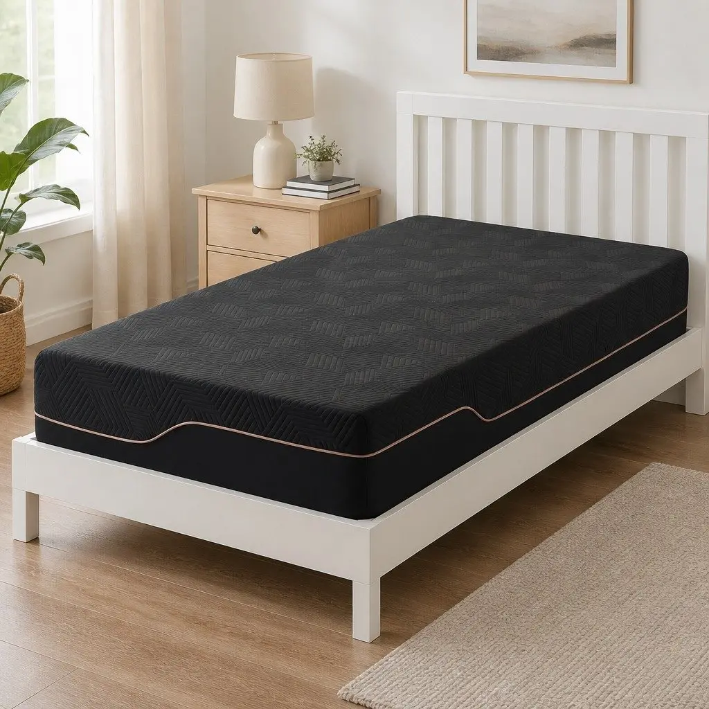 Single Memory Foam Mattress 30cm Gel Cooling Medium Firm Support Non-Slip Base