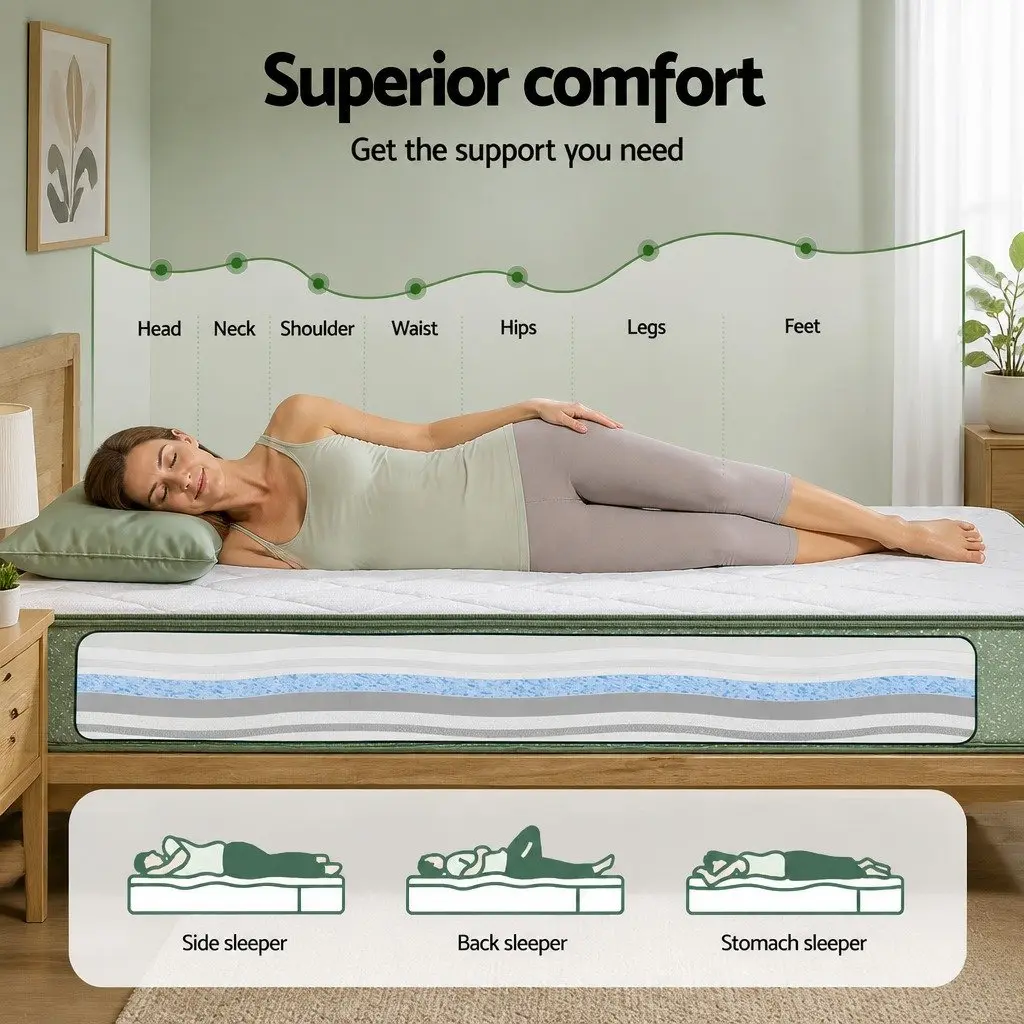 King Single Cooling Gel Memory Foam Mattress 25cm