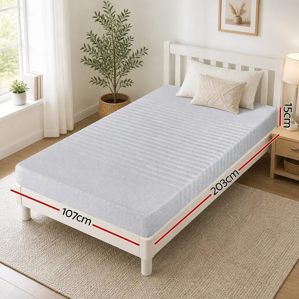 King Single 15cm Memory Foam Mattress with Bamboo Cover