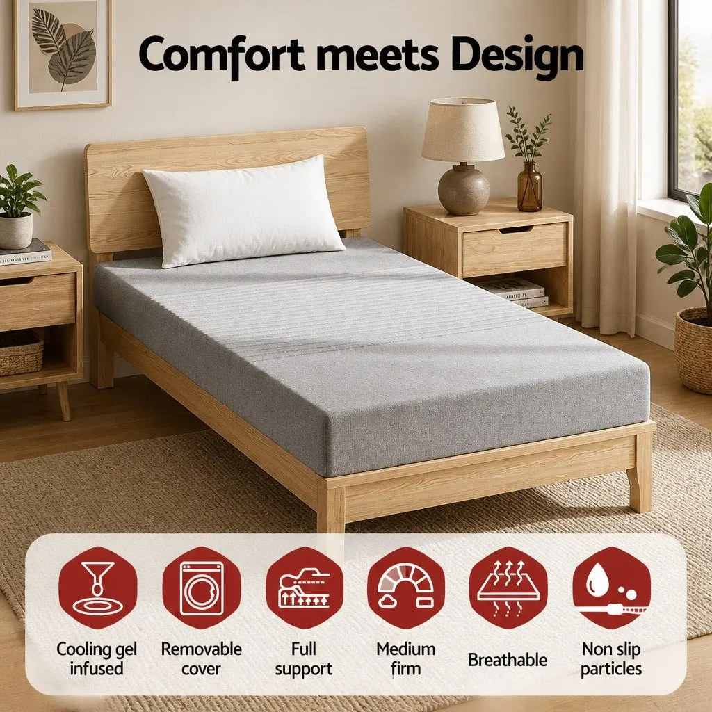 King Single 15cm Memory Foam Mattress with Bamboo Cover