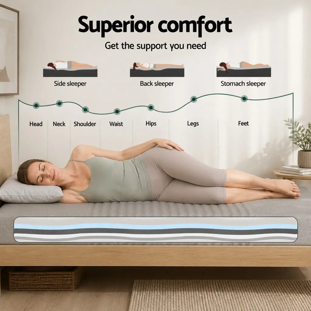 King Single 15cm Memory Foam Mattress with Bamboo Cover