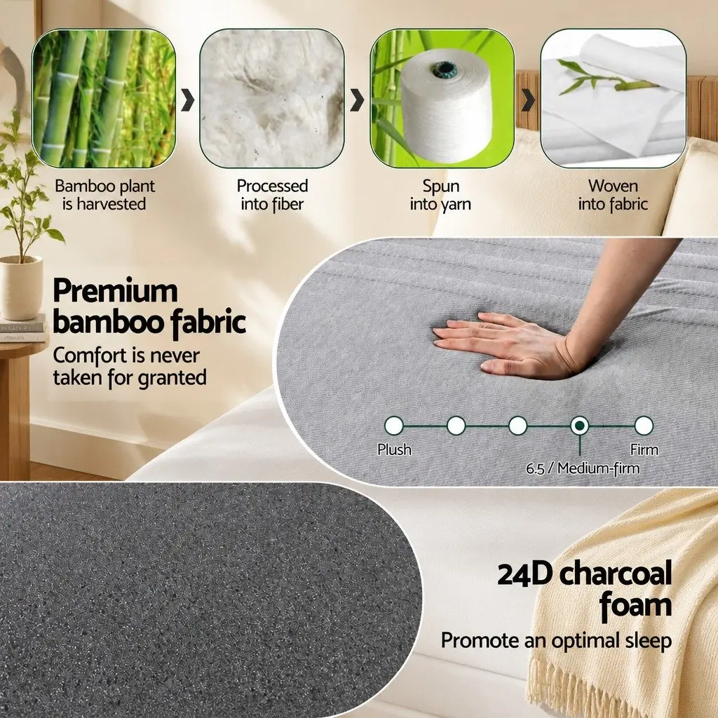 King Single 15cm Memory Foam Mattress with Bamboo Cover