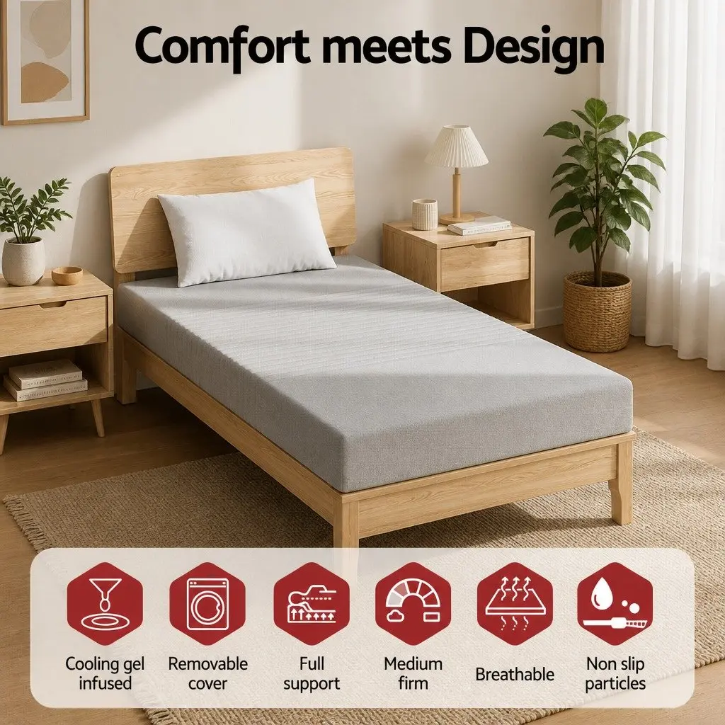 15cm Single Memory Foam Mattress with Cool Gel Support