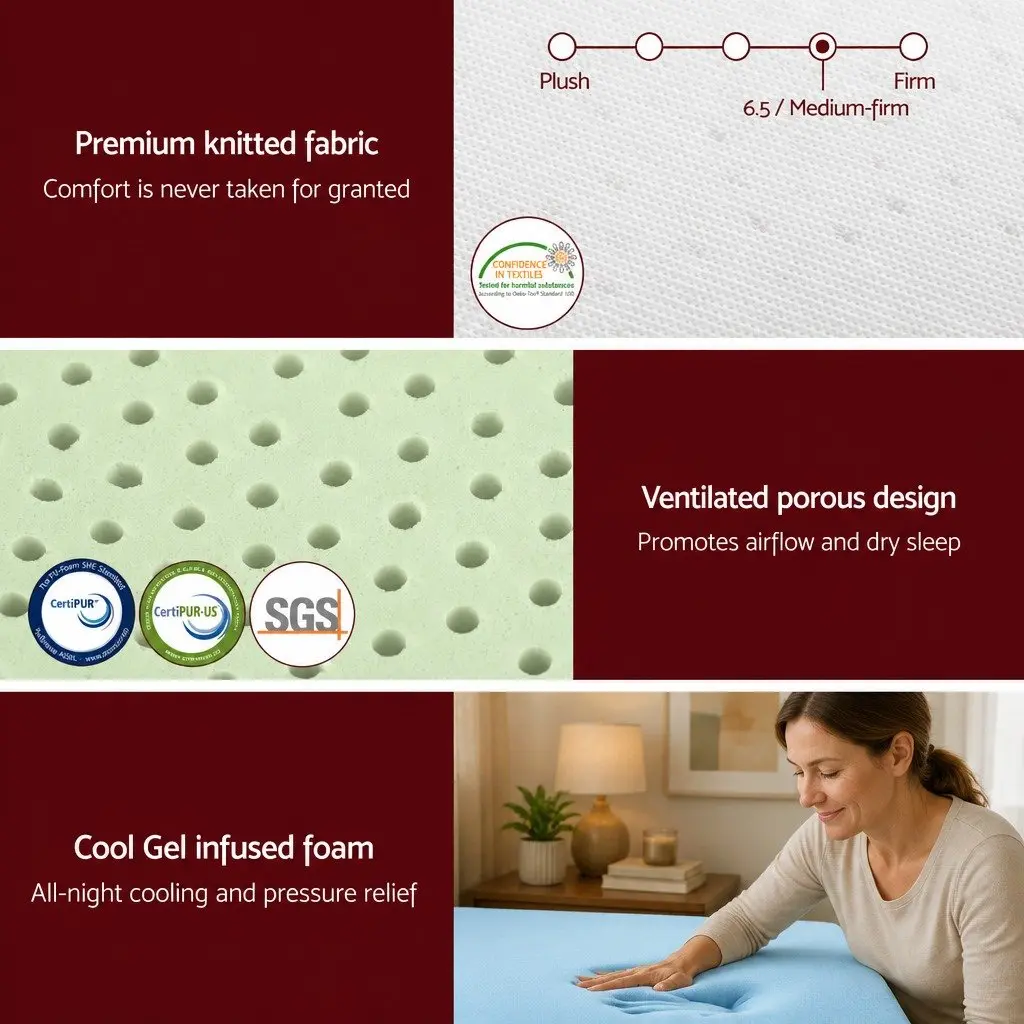 Queen Cooling Gel Memory Foam Mattress 20cm