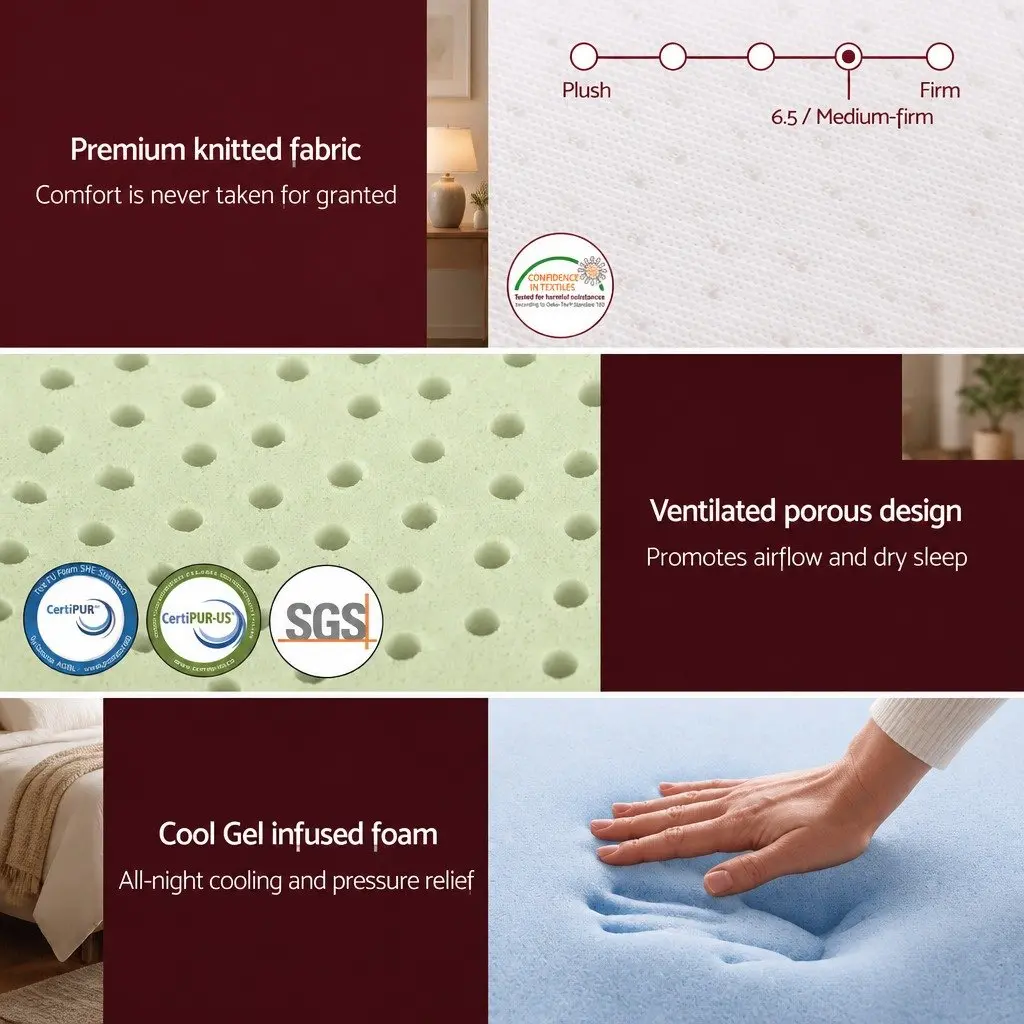 20cm Single Memory Foam Mattress with Cooling Gel