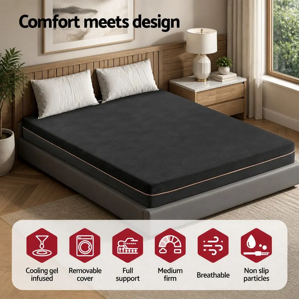 King Size Memory Foam Mattress with Cooling Gel and Green Tea
