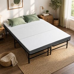 Compact Bamboo Folding Bed with Mattress for Guests