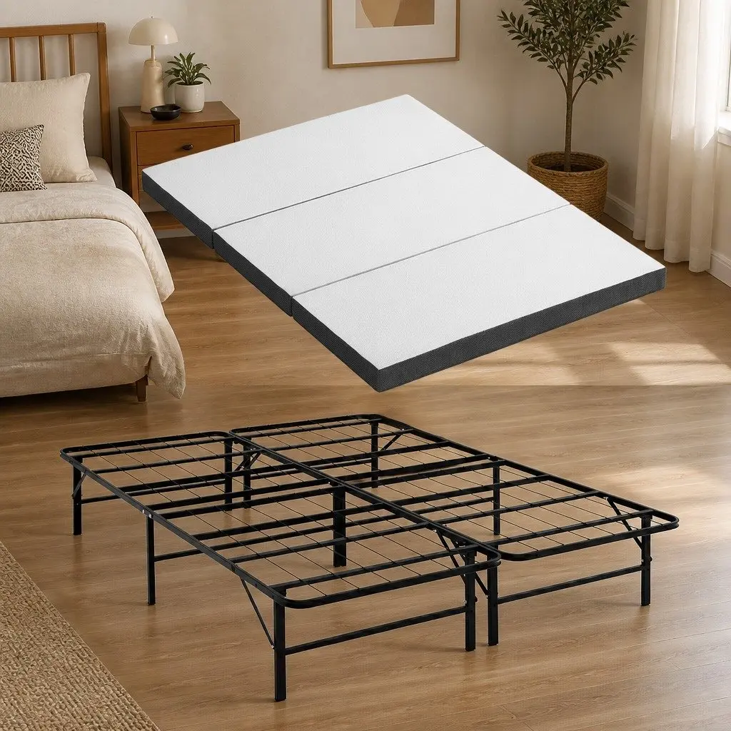 Bamboo Folding Bed with Mattress for Guests