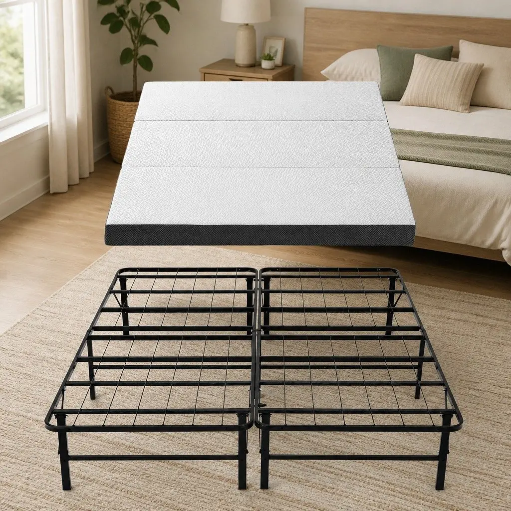 Bamboo Folding Bed with Mattress for Guests