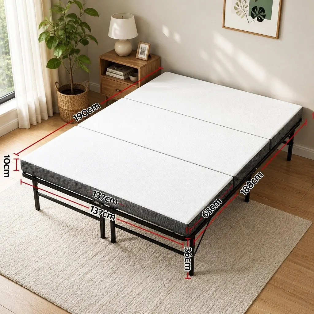 Bamboo Folding Bed with Mattress for Guests