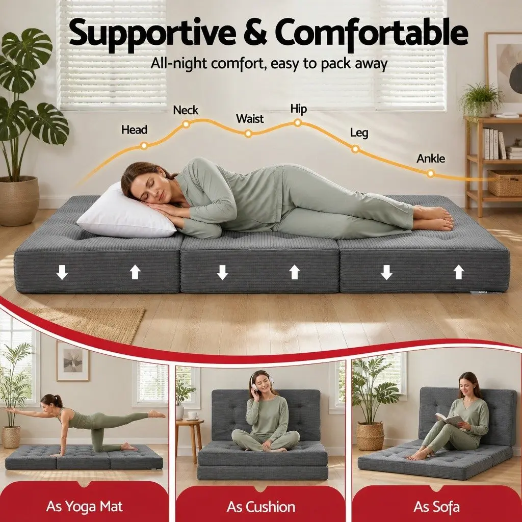 Double Folding Mattress for Guests and Lounging