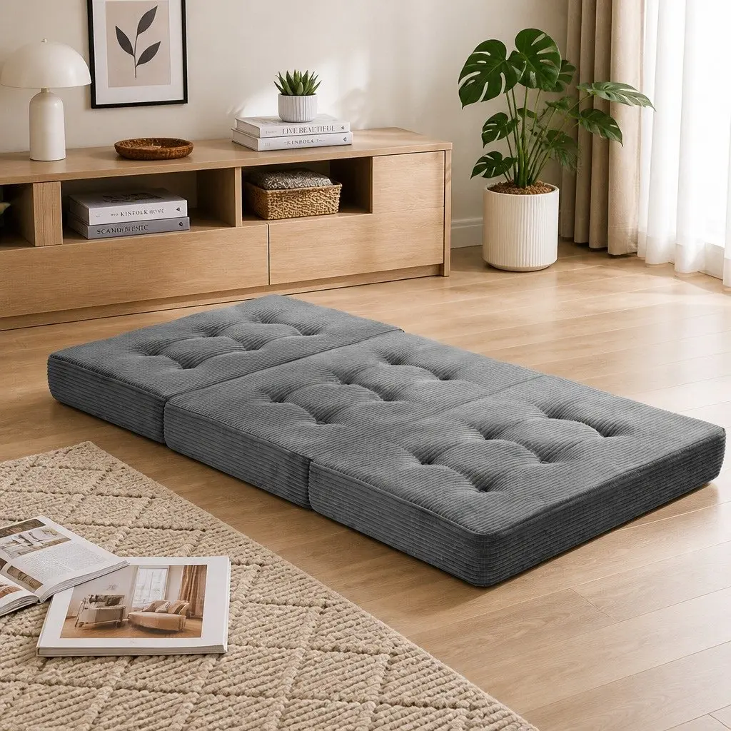 Single Folding Mattress 15cm Foldable Foam Portable Guest Bed Sofa Lounge Chair