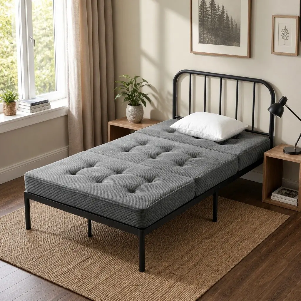 Single Folding Mattress 15cm Foldable Foam Portable Guest Bed Sofa Lounge Chair
