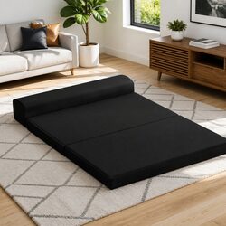 Convertible Black Foam Mattress Sofa Bed for Guests