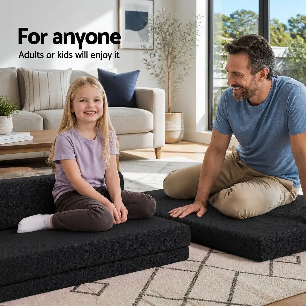 Convertible Black Foam Mattress Sofa Bed for Guests