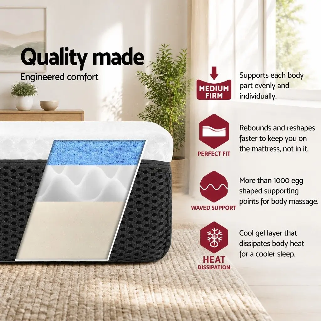 Queen Memory Foam Mattress 21cm with Cool Gel Layer