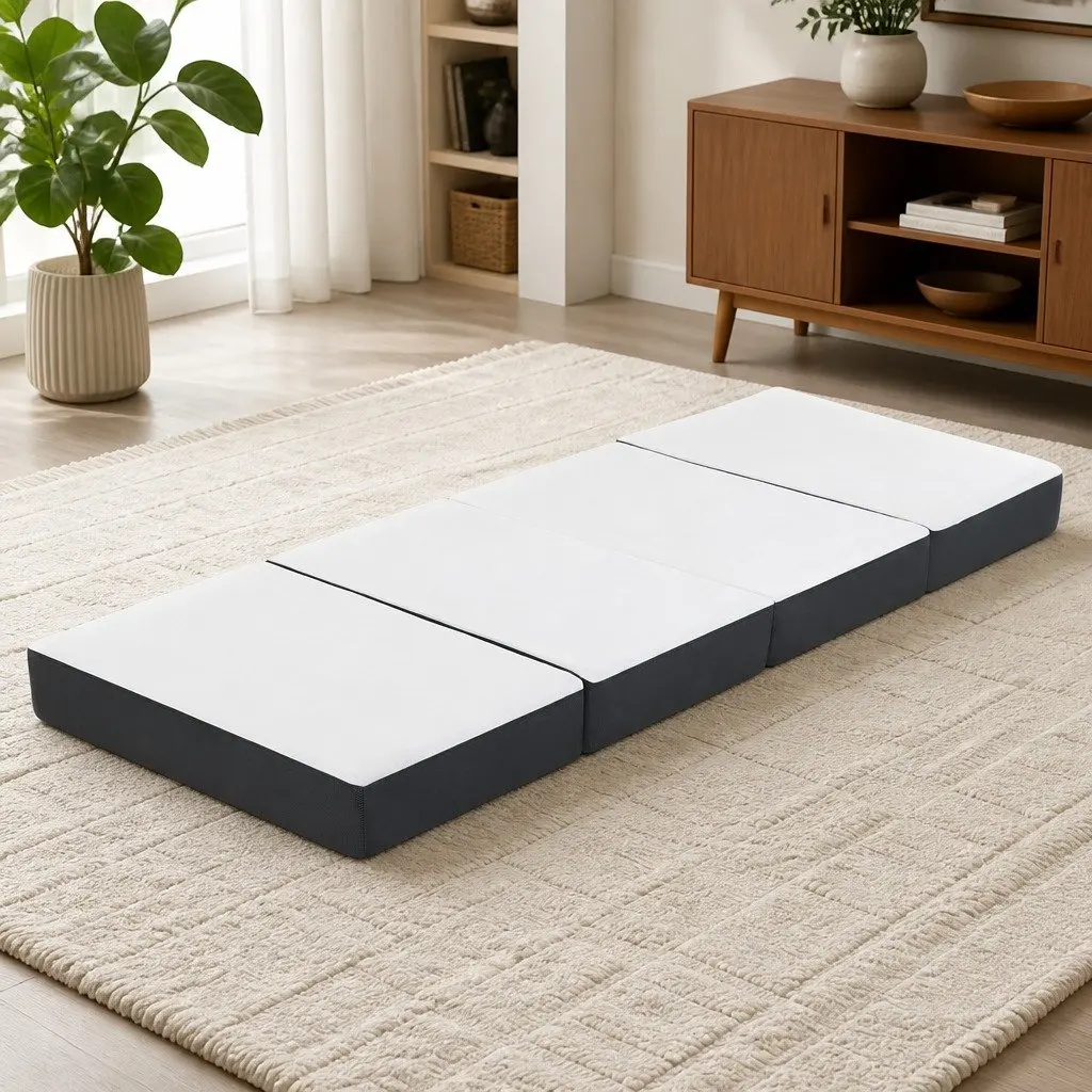 Foldable Foam Sofa Bed Mat Grey Single Convertible Couch Mattress