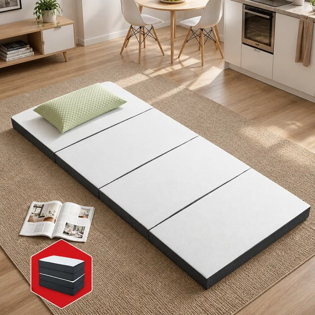 Foldable Foam Sofa Bed Mat Grey Single Convertible Couch Mattress