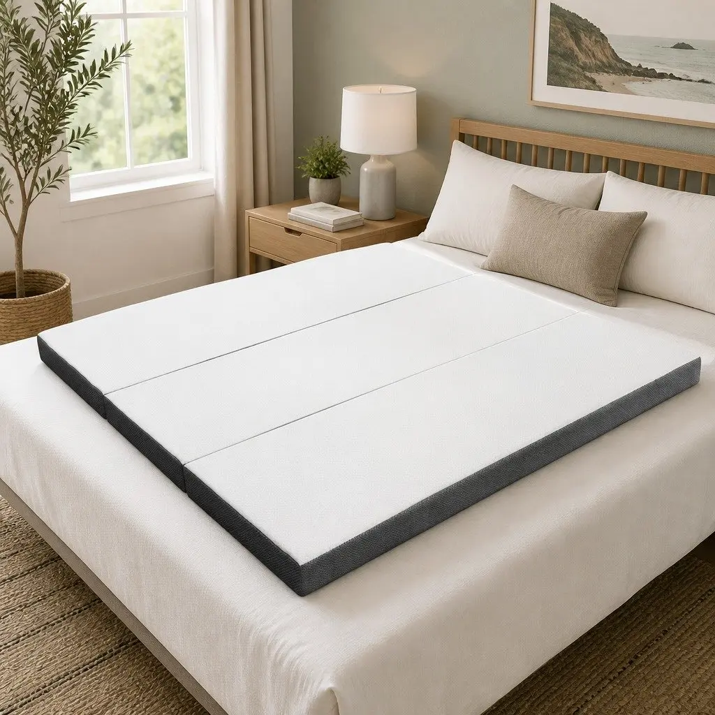 Queen Size Foldable Foam Mattress with Bamboo Cover