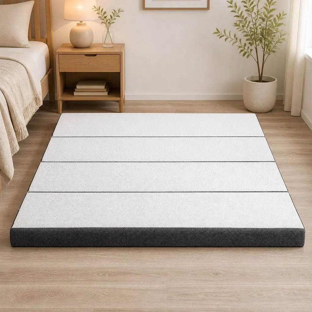 Queen Size Foldable Foam Mattress with Bamboo Cover