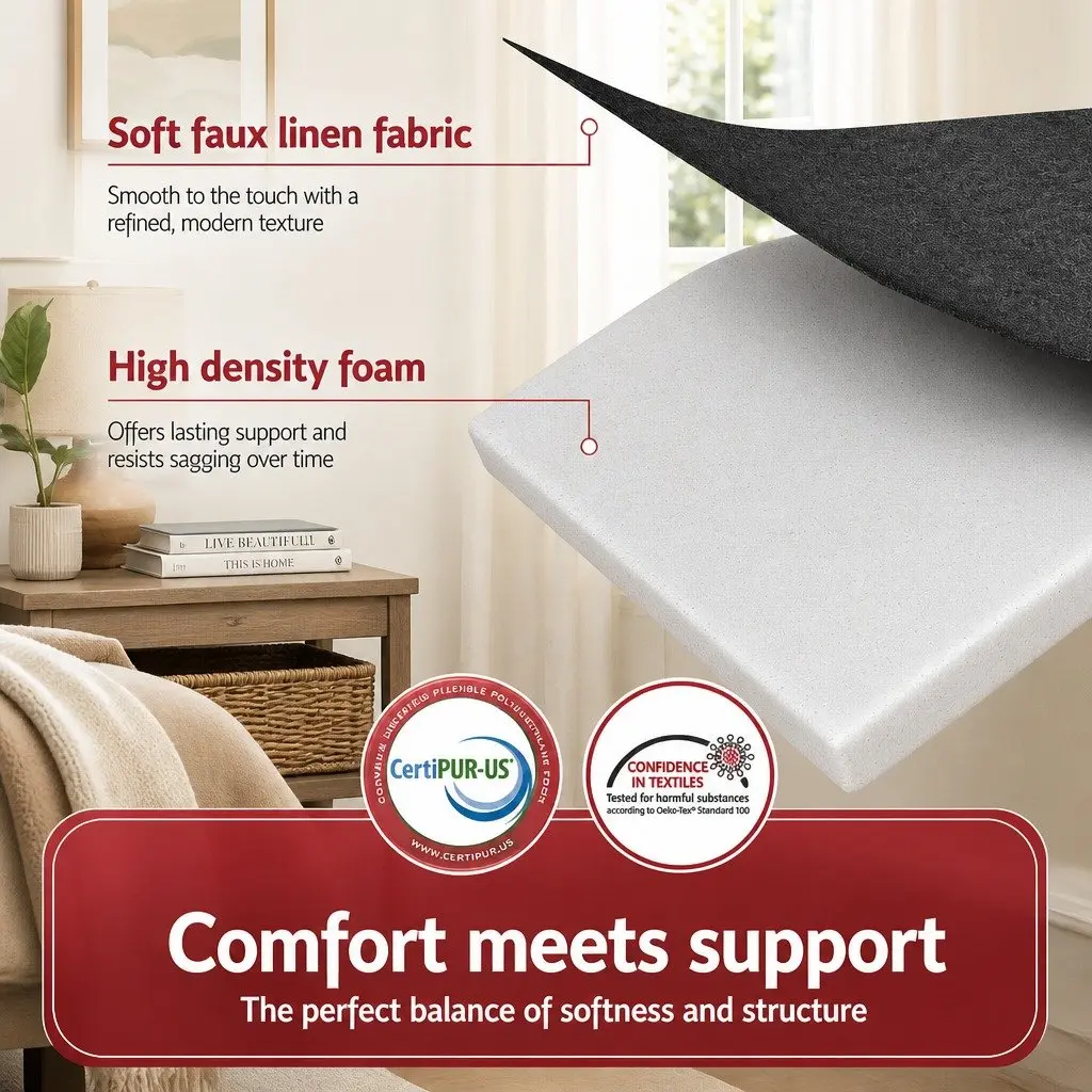 Foldable Foam Mattress Convertible Bed Chair Queen Size Grey High-Density Foam Polyester