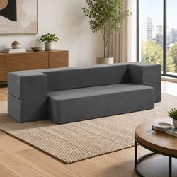 Comfortable Grey Foldable Foam Mattress Sofa Bed Chair