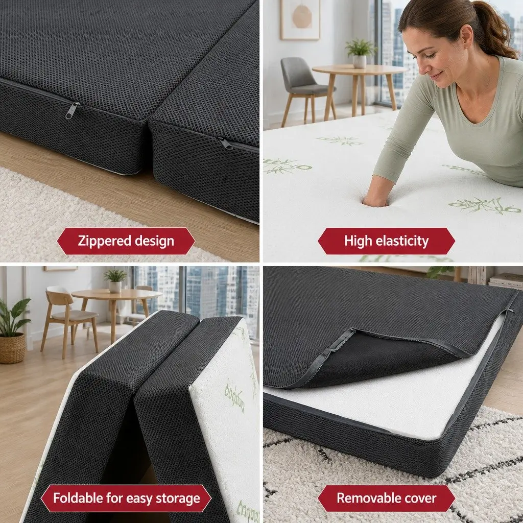 3-Fold Foldable Foam Mattress Chair