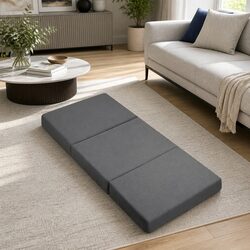 Comfortable Foldable Foam Mattress in Grey