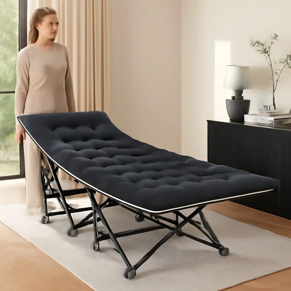 Folding Bed with Mattress for Guests