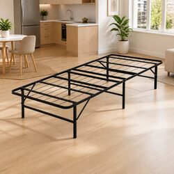 Single Folding Bed Frame with Storage in Black