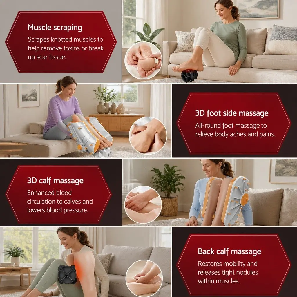 Electric Shiatsu Foot Massager with Calf Roller Therapy