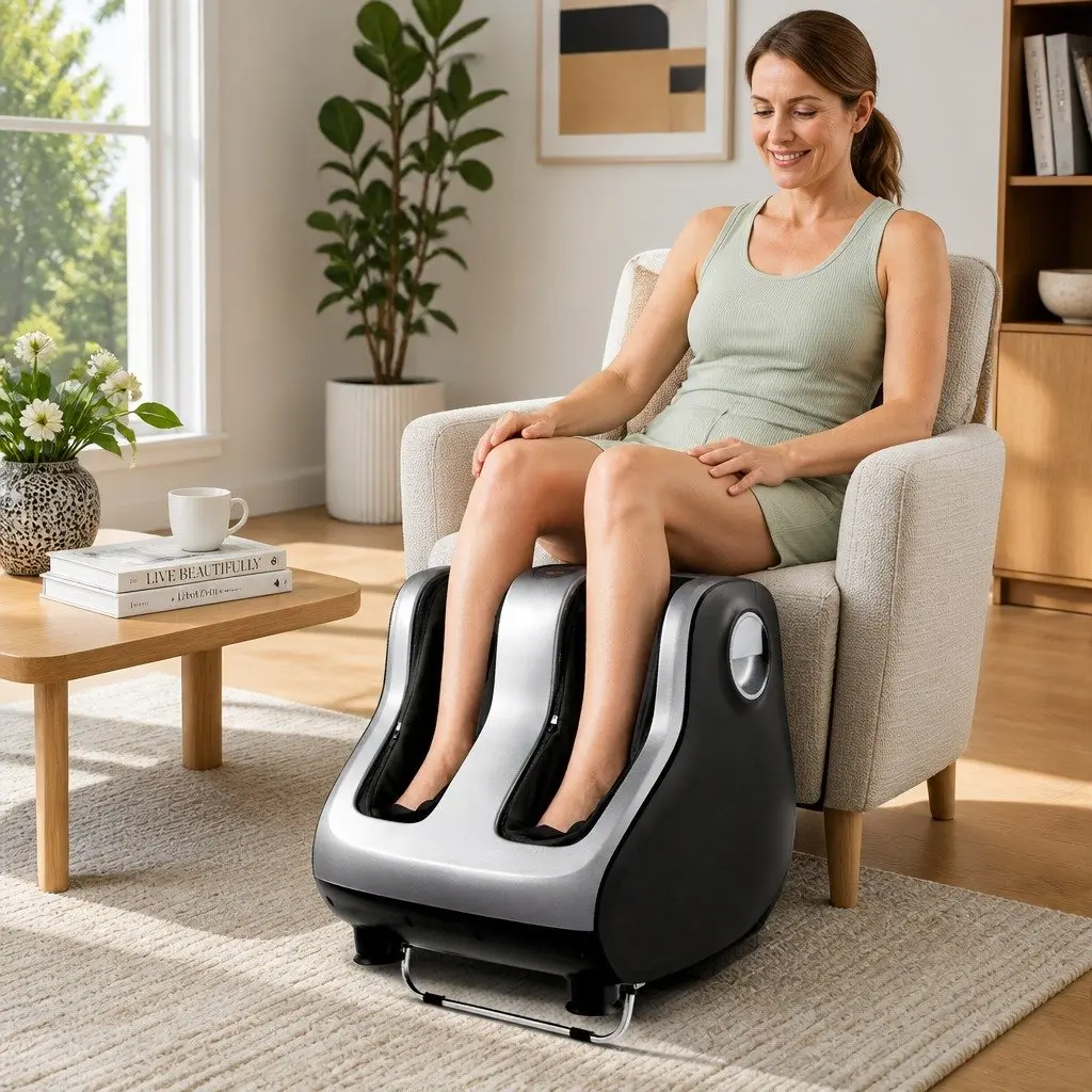 Electric Shiatsu Foot Massager with Calf Roller Therapy