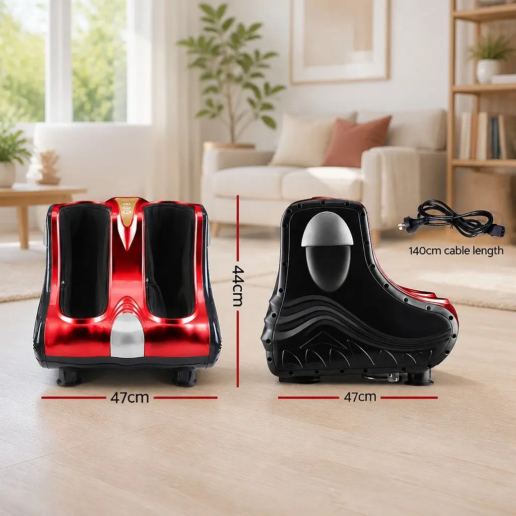 Foot Massager Electric Shiatsu Kneading Roller Red 47cm x 47cm x 44cm