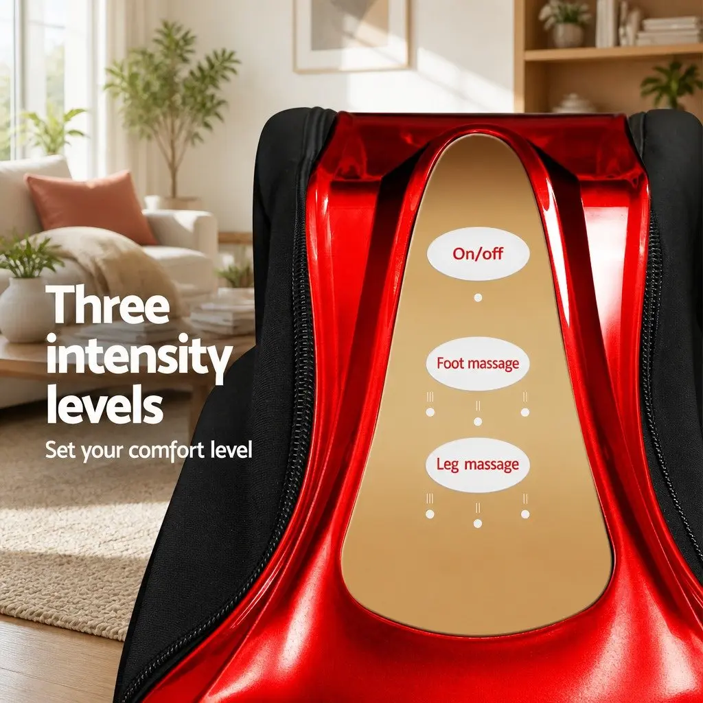 Foot Massager Electric Shiatsu Kneading Roller Red 47cm x 47cm x 44cm