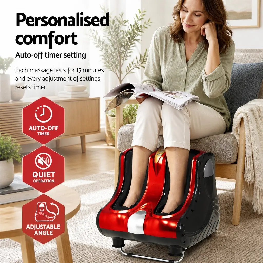 Foot Massager Electric Shiatsu Kneading Roller Red 47cm x 47cm x 44cm