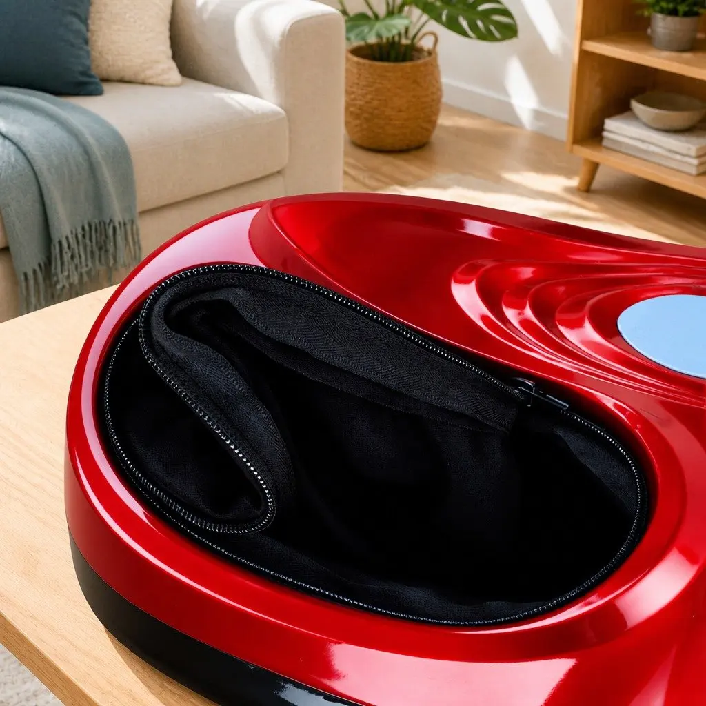 Foot Massager Electric Shiatsu Kneading Roller Red 47cm x 47cm x 44cm