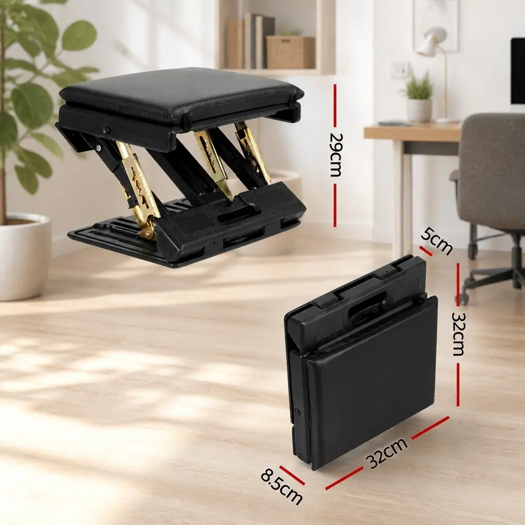 Adjustable Black Foot Rest Stool for Under Desk Use