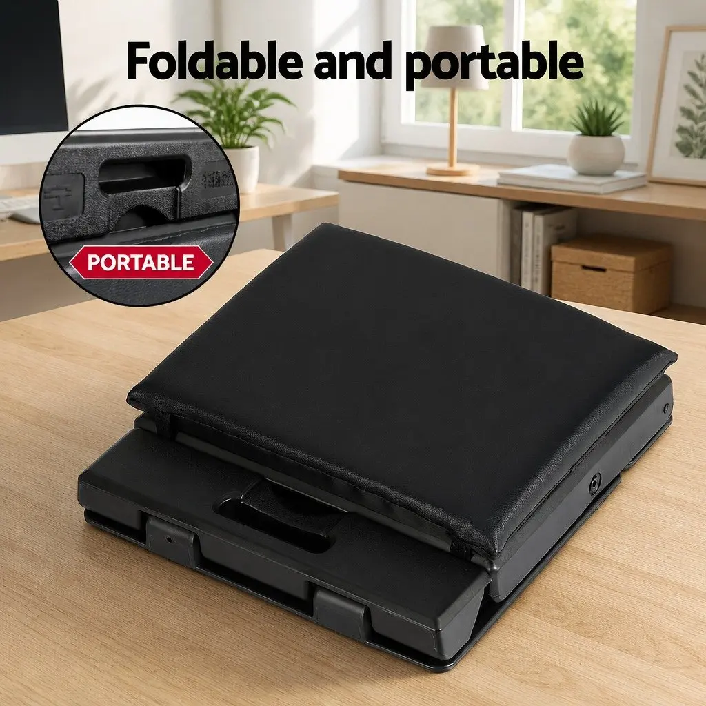 Adjustable Black Foot Rest Stool for Under Desk Use